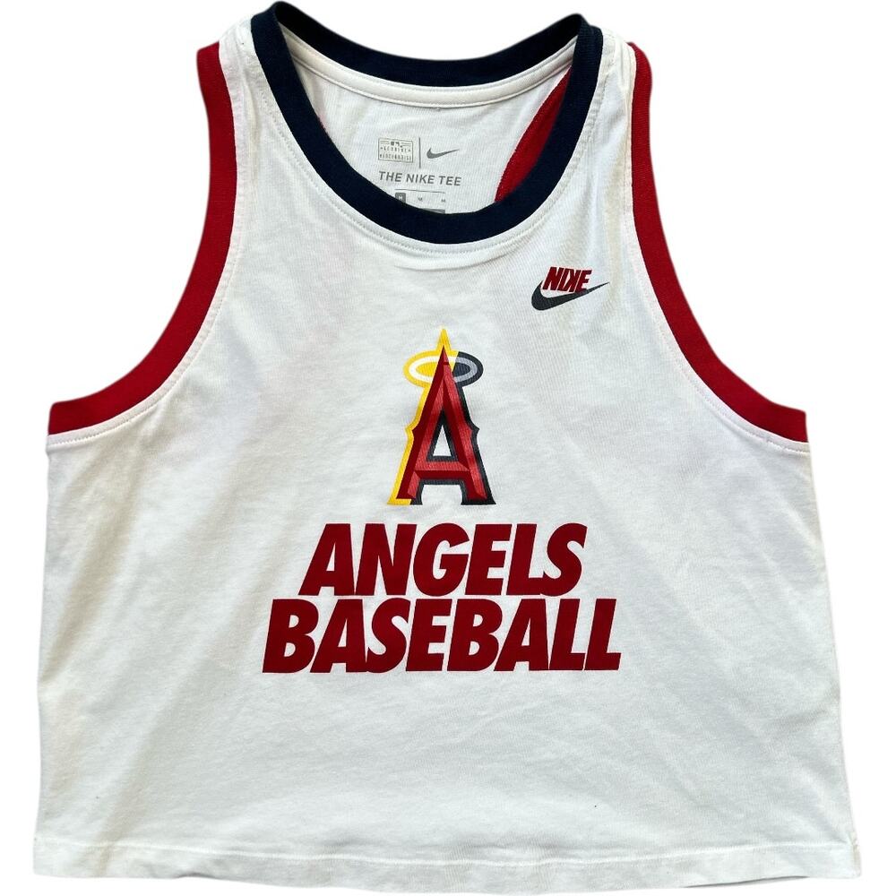 NWOT Nike MLB LA Angels of Anaheim Women’s Crop White, Red Racerback Tank Medium